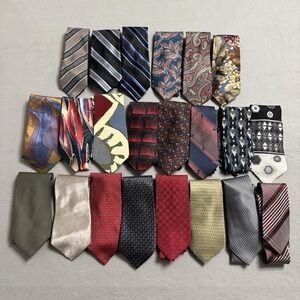 Mixed Brands Silk Ties Mens Multicolor Lot Of 22‎ Neckties Print Career